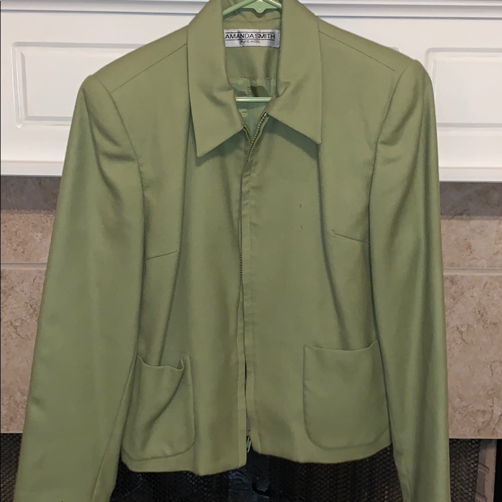 Wool blazer with zipper size 12